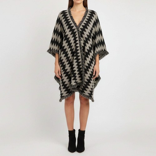 Poncho missoni noir beige - missoni,