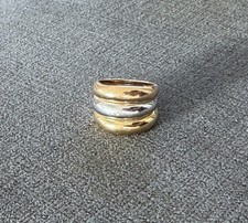 Petite et large bague 3 ors 18