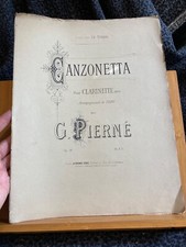 Gabriel Pierné Canzonetta pour clarinette sib et piano partition éditions Leduc