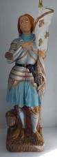 Statue de Jeanne d'Arc en plâtre polychrome 50cm T. Salvetti Pfastatt