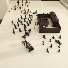 ATLANTIC - 1/72 -FAR WEST identique photos FORT ,Chariot ,Gatling ,lire annonce