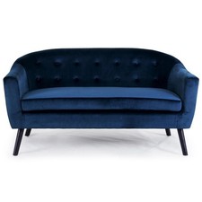 Canapé Scandinave Velours "Lopy" 157cm Bleu
