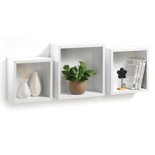 Lot de 3 Étagères Murales "Cube" 30cm Blanc