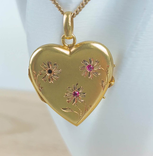 Ancien pendentif coeur 18 - pendentif,