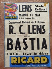 Affiche match RC Lens - SC Bastia - Mardi 11 mai 1976 - Ricard