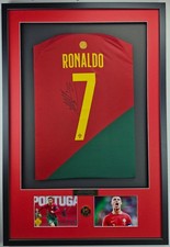 Cristiano Ronaldo shirt framed Portugal 2022 Hand Signed w/coa Free shipping