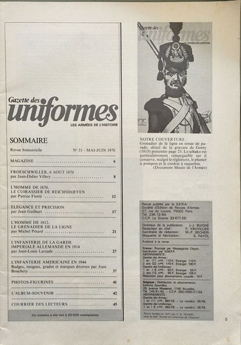 Gazette des uniformes - , les