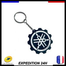 porte clé moto caoutchouc Yamaha blanc