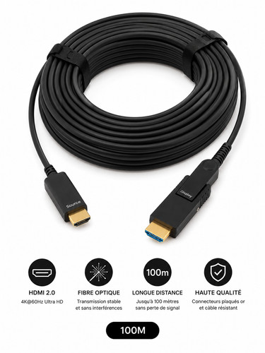 Cordon hdmi 0 fibre - cordon, 2.0
