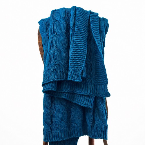 Blue wave cable - cable, knit