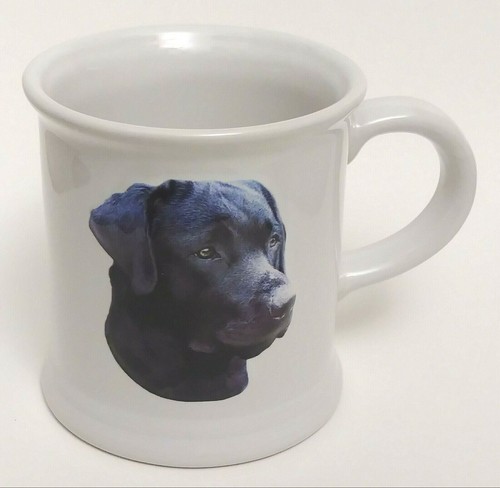 Black lab dog mug ceramic - black,
