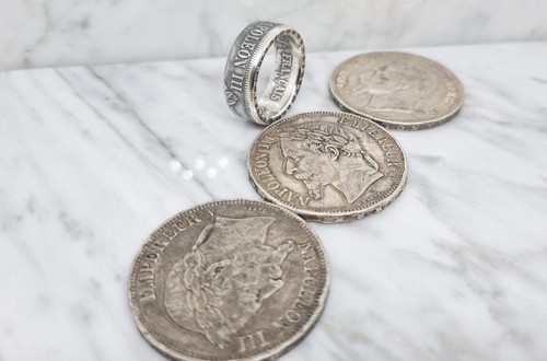 Bague pièce monnaie - bague, de