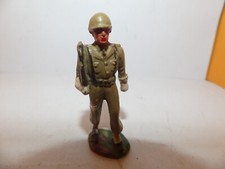 FIGURINE STARLUX MILITAIRE AMÉRICAIN FUSIL GANTS BLANCS GUETRE BLANCHE (CASSE)