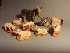  anciens moutonns Devineau partie de crèche , plus Âne et Boeuf 