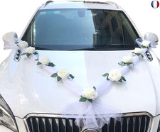 Décoration de Voiture Mariage, mariée Couple Fleurs Roses décoration Voiture dé
