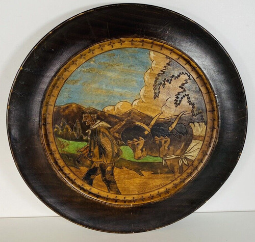 Assiette basque bois paysan - assiette,
