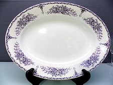 MOULIN DES LOUPS -TRES BEAU PLAT OVALE ART DECO - SERVICE LYDIE