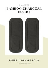 Lot de 10 Inserts  Bambou pour Couches Lavables - 5 épaisseurs 