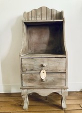 Petite Commode Ou Chevet De Lit - TBE Bois Lasuré Gris