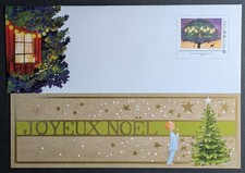 ENVELOPPE CARTE DE VOEUX JOYEUX NOEL PRÉ AFFRANCHIE TIMBRE COLLECTOR BONNE ANNÉE