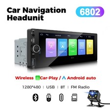 Autoradio Bluetooth Tactile Sans Fil Apple CarPlay Android Caméra 1DIN-6.86" GPS