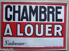 § affiche ancienne ... CHAMBRE A LOUER
