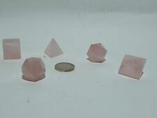 Set 5 Solides formes de Platon quartz rose