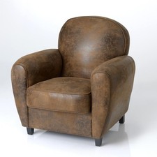 Fauteuil club marron tissu
