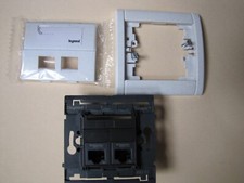 Legrand 84337 85784 85010- Double RJ45 cat 5e Sagane Silex Blanc Moucheté