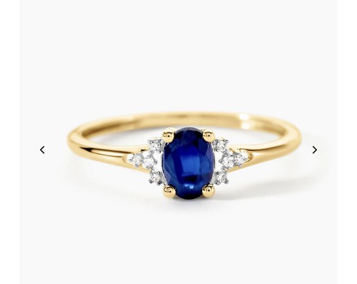 Bague saphir diamants - or,