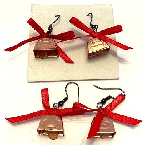Pairs dangling copper cow - of,