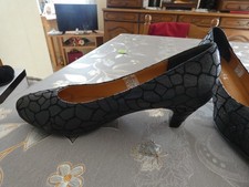 NEUF Paire de chaussures escarpins Femme Pointure 40 Noir CUIR Talon 5,5cm