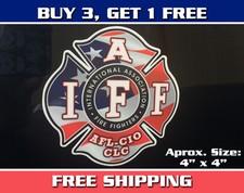 Iaff 4 " Autocollant - Drapeau