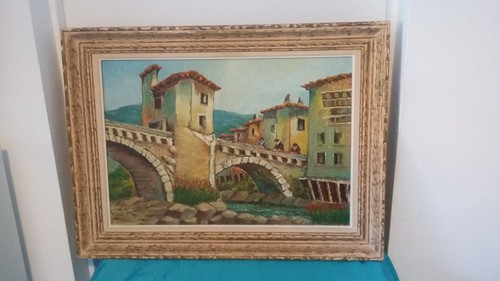 Ancien tableau huile sur - huile,