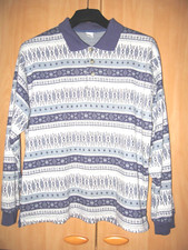 Polo homme manches longues bleu chaud touché très doux