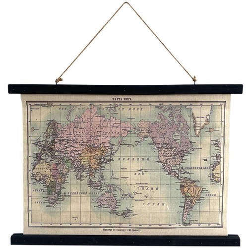 Toile déco carte monde à - toile,