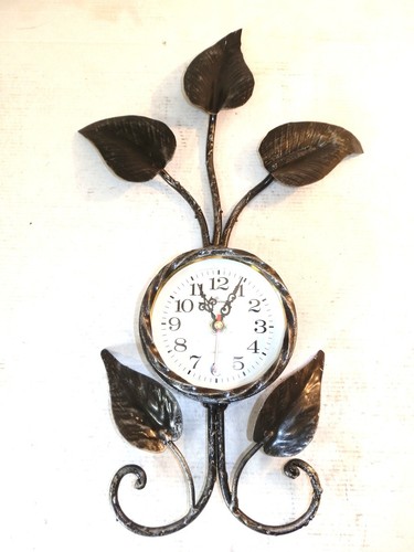 Grand horloge murale - murale, feuilles