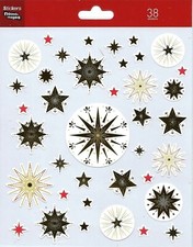 Stickers Etoiles Noel planche 18 cm x 15,5 cm autocollants scrapbooking
