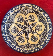 Plat creux céramique bleu