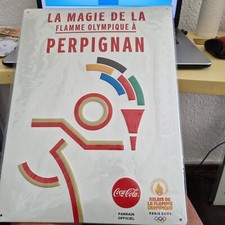 RARE PLAQUE TOLE J-O 2024 COCA COLA la magie de la flamme olympique a PERPIGNAN