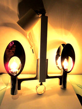 Lustre chandelier Vintage chrome & alu brossé.