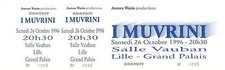 RARE / TICKET BILLET CONCERT LIVE - I MUVRINI ( FRANCE CORSE ) A LILLE OCT. 1996