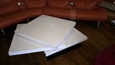 Table basse Blanc Laqué Carrée pivotante 3 plateaux ligne Roset