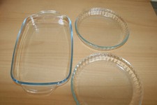 plat en verre simah rectangulaire plus 2 plats rond pyrex 