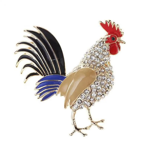 Broche émaillée beau - , coq