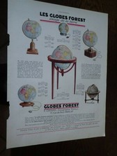 GLOBES FOREST GIRARD BARRERE + papiers peints LEROY pub papier ILLUSTRATION 1933