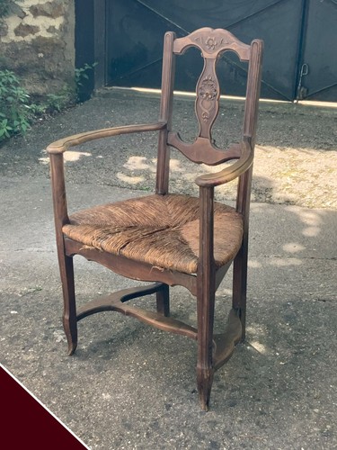 Ancien fauteuil paillé - ,, art