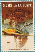 Sticker Autocollant"Musée de la Poste-TGV-Aviation-Pilote