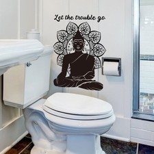 Sticker Mural Lotus Mandala Design Matériau PVC Amovible pour Décoration Chamb