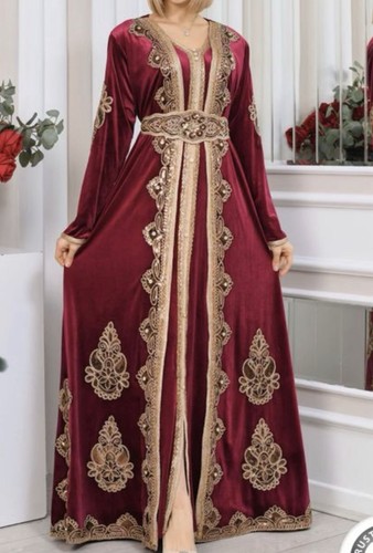 Caftan velours brodé - brodé, et